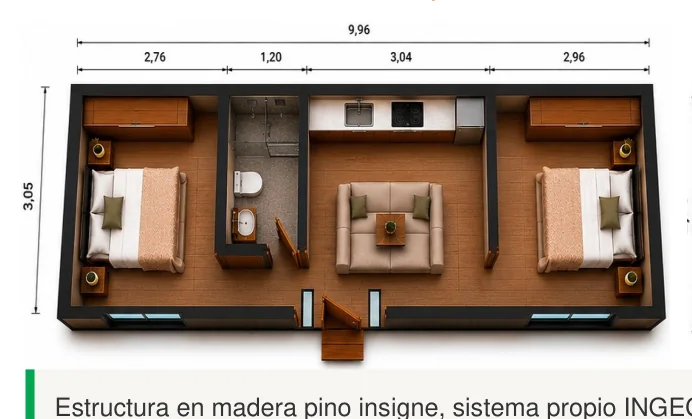 Plano acotado — IGETINYHOUSE 30,4 m²